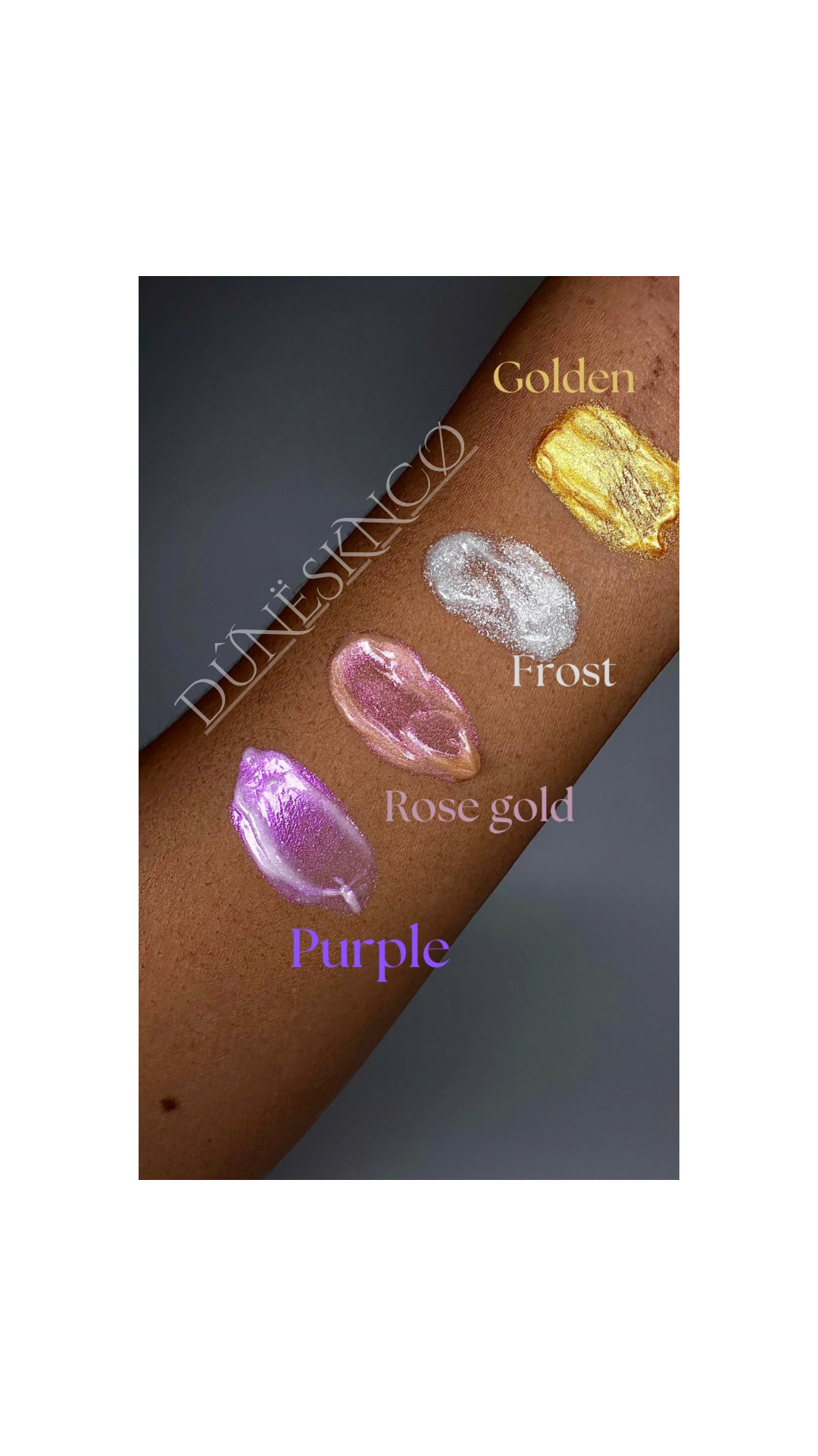 Purple water based body highlighter